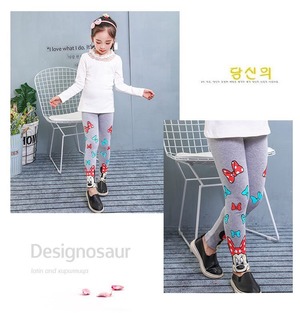 ミニーちゃん柄 パンツ レギンス スパッツ ミニーマウス リボン柄