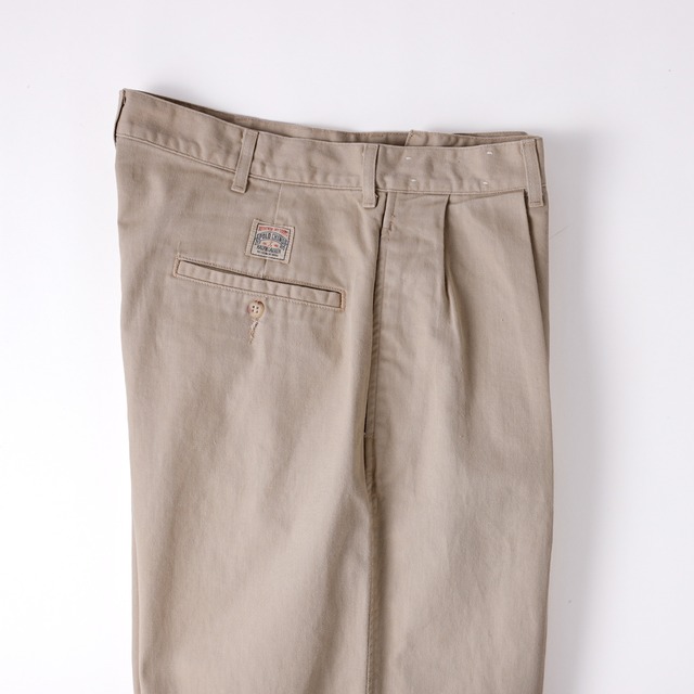 【極美品】80s Ralph Lauren special vintage tuck slacks chino pants beige W34 made in USA ／ヴィンテージ ラルフローレン 2タック スラックス チノ パンツ 実寸W34 ベージュ アメリカ製