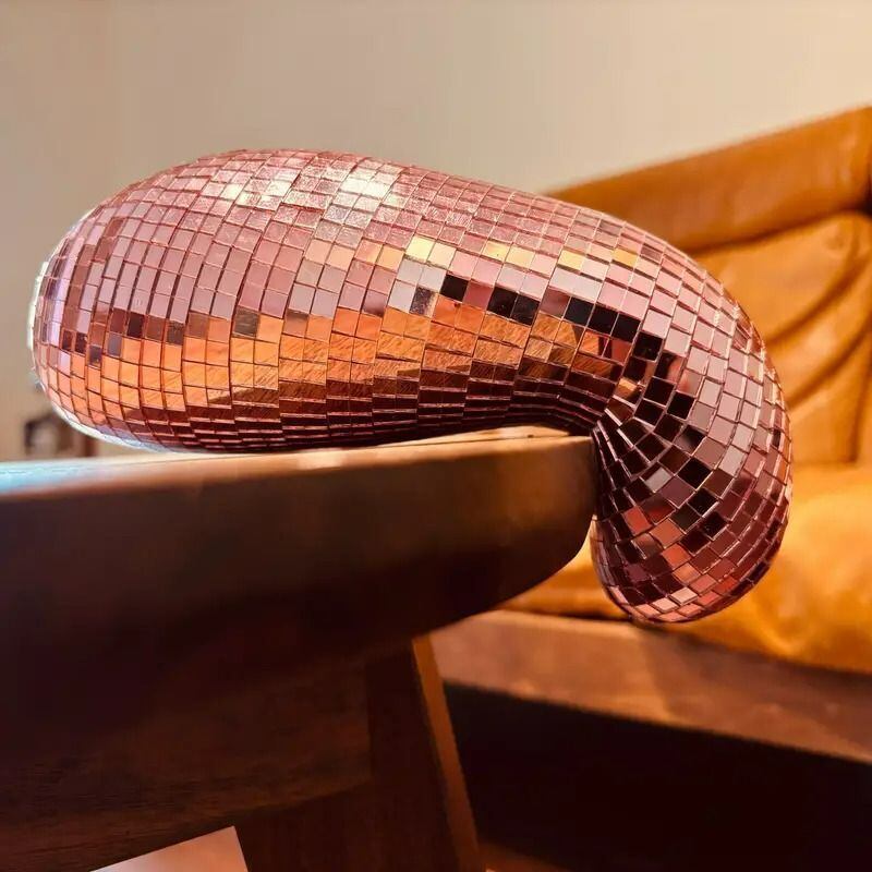 オブジェ ミラーボール 溶けてる ピンク 星空ピンク かわいい ディスコ風 お洒落 キラキラ ラグジュアリー SNS映え インスタ映え 4-7