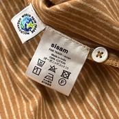 Sisam シサム ストライプ バンドカラー オーガニック コットン 長袖シャツ/レディース