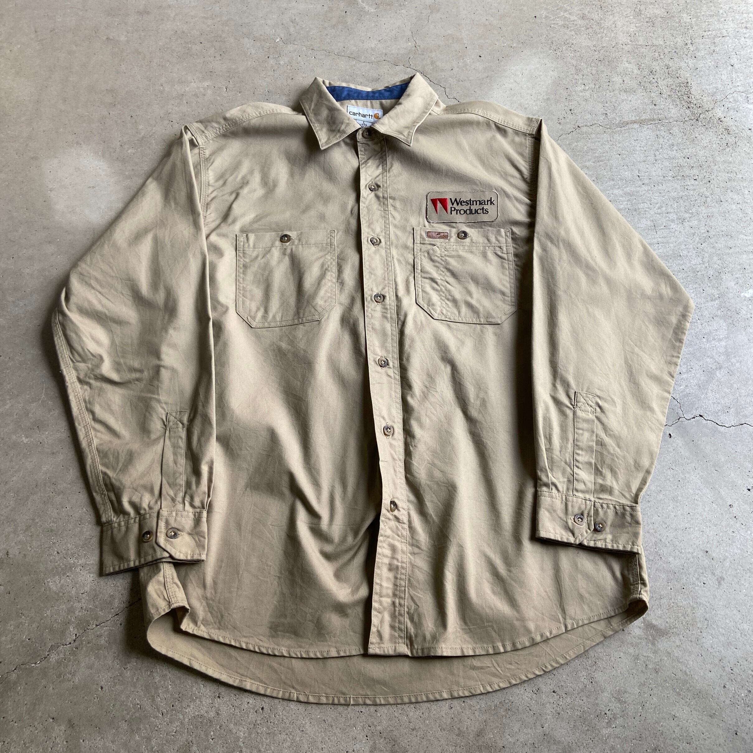 【カーハート】carhartt  ヴィンテージ　長袖シャツ　ワークシャツ　XL