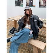 【暖かさUP】PUレザークロス 中綿ジャケット T1961