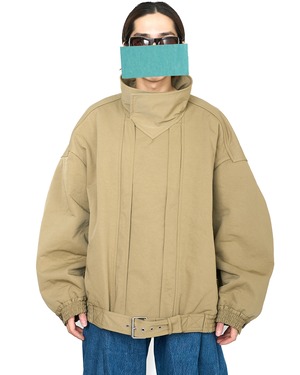 HED MAYNER "HIGH NECK ZIP UP BLOUSON 〔KHAKI〕"