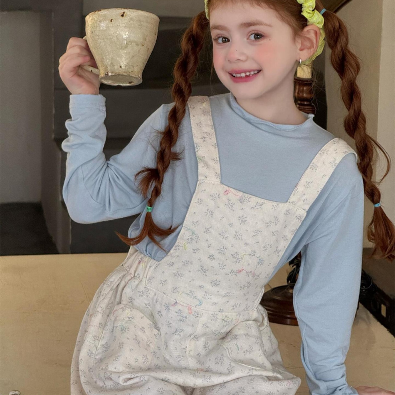 春韓国風花柄オールインワン