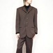EU VINTAGE TREND STUDIO ABSOLUTE AST BROWN COLOR DESIGN SET UP SUIT MADE IN ITALY/ヨーロッパ古着ブラウンカラーデザインセットアップスーツ
