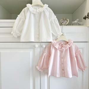 【予約商品】[90-140cm] rose collar blouse 2col