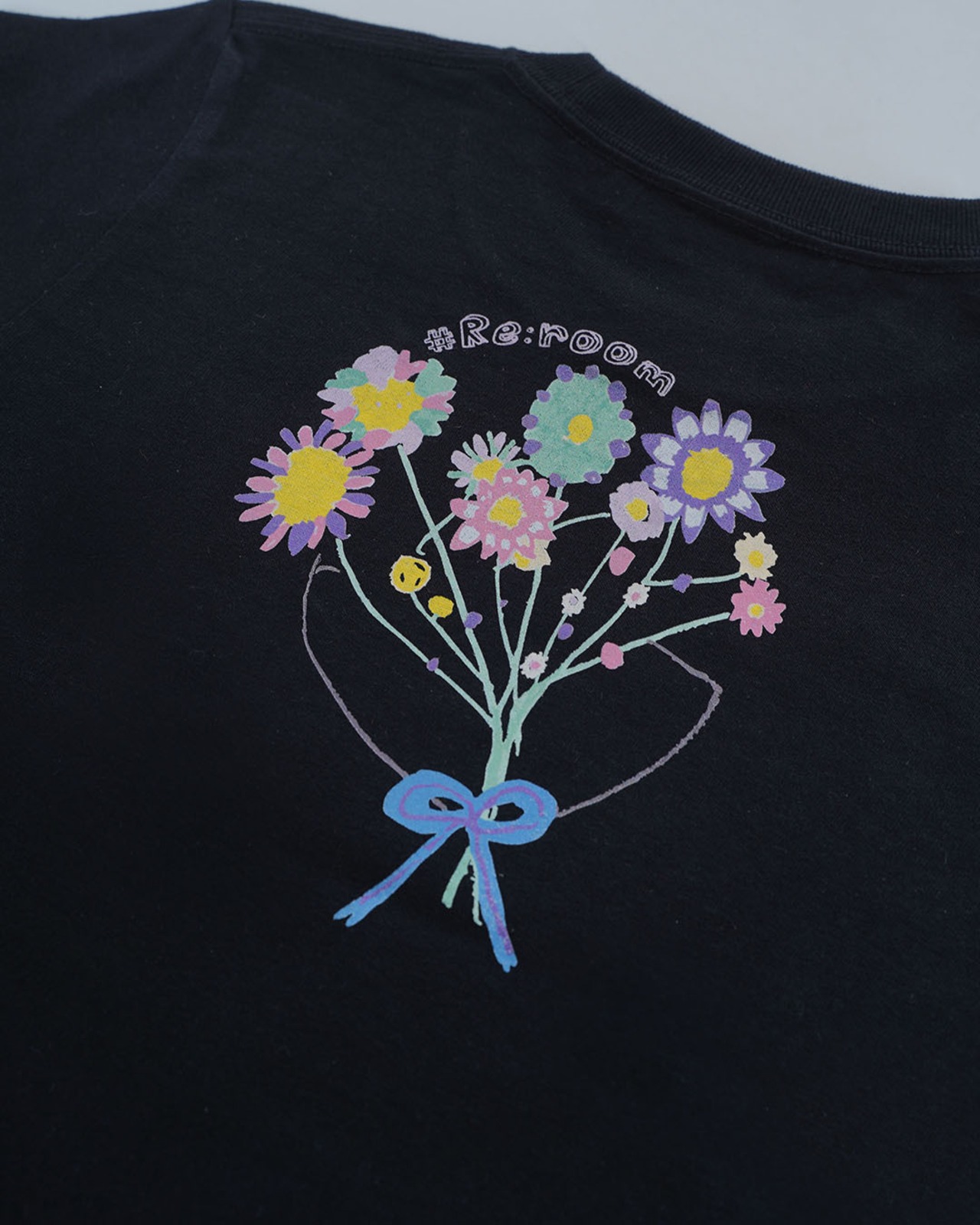 【mini】HAND DRAWN BOUQUET PRINT T-SHIRTS［RKC015］