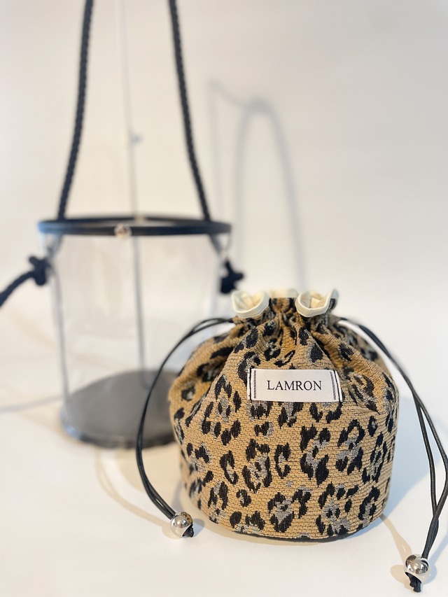 嬉しいこといっぱい∗︎丸底クリアバッグinジャガード巾着