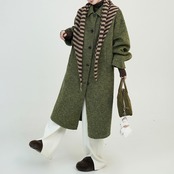 ボタンフロント オーバーシルエットコート H0024