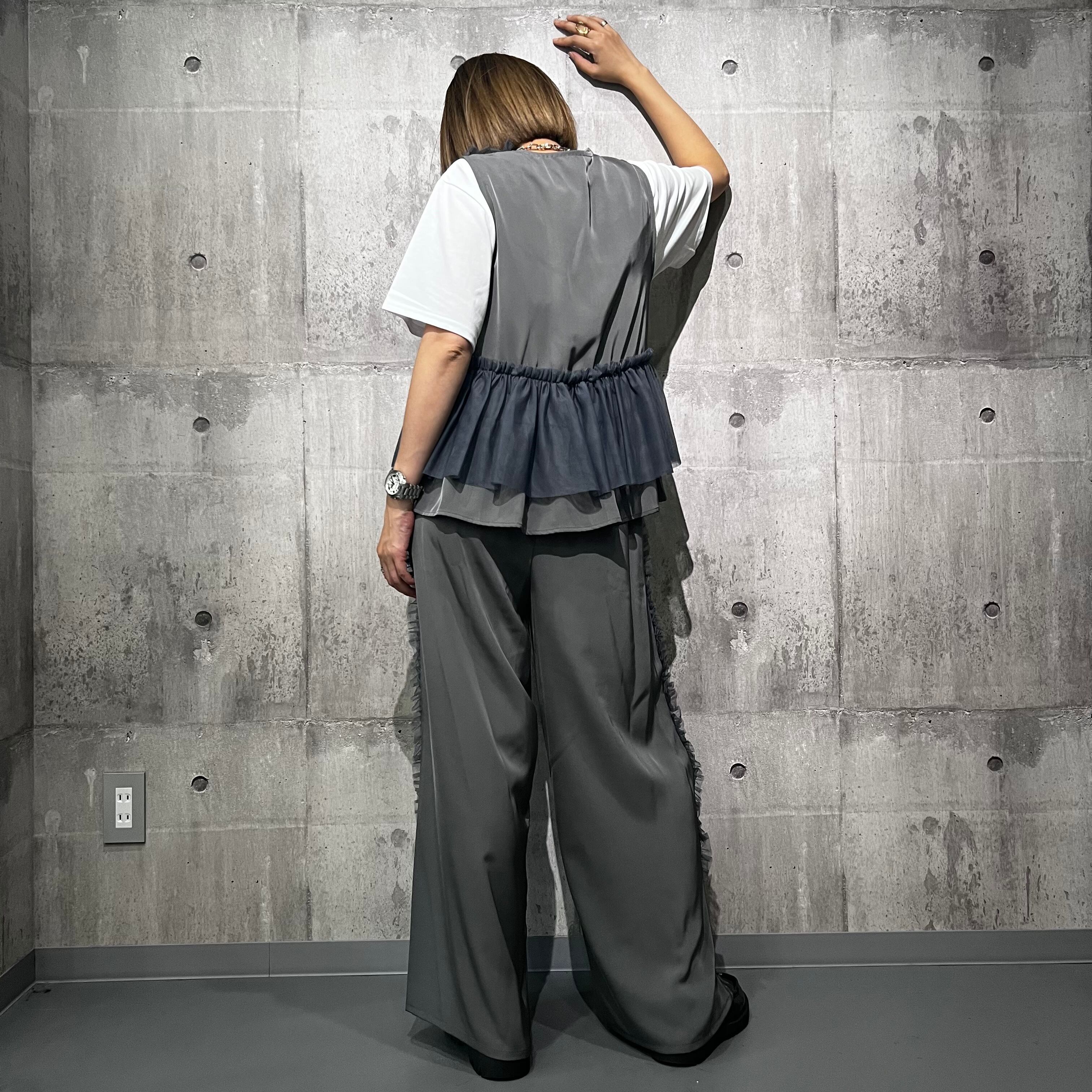 チュールフリルジレ×パンツセットアップ | SLOVNENYA スロヴネンヤ