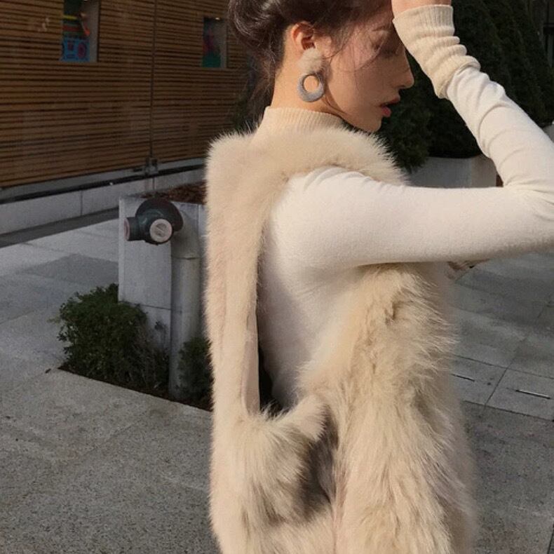 アウター ファーベスト ベスト 上着 袖なし ノースリーブ もこもこ