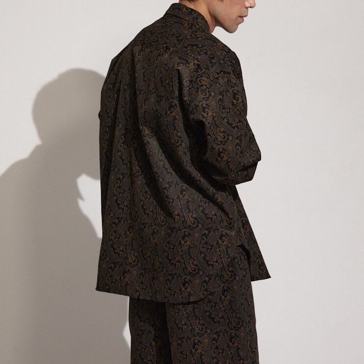 PAISLEY CORD BIG SHIRT / ペイズリーコーデュロイBIGシャツ (BLACK