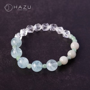 天然カラーの優しいアクアマリン［アクアマリン（非加熱）／翡翠／水晶］