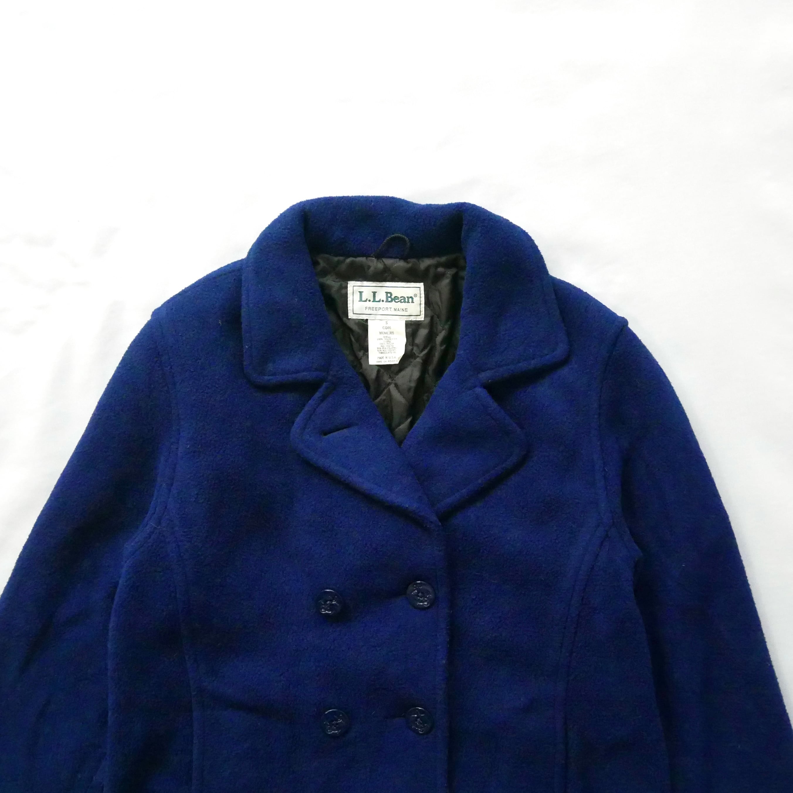 90s madeinUSA L.L.Bean fleece P-coat 90年代 ネイビー アメリカ製