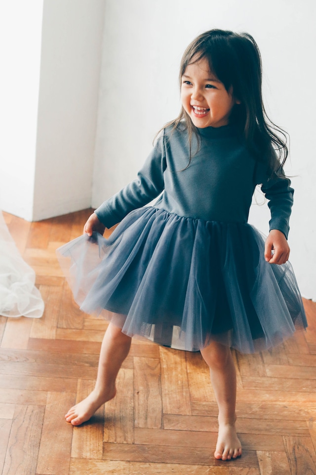 TUTU T-DRESS GREY 4Y-6Y 【再入荷】