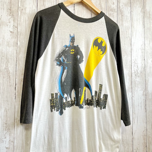 80s 〝BATMAN〟INK print  Baseball T-Shirt