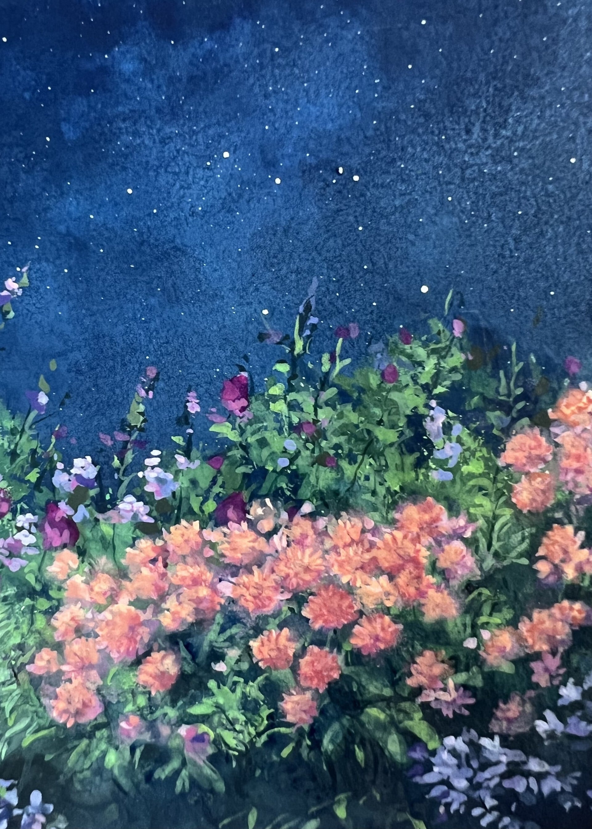 シリーズ 夜空と花（原画） | 水彩画fitiilokamei