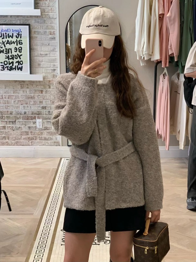 (予約) LIFFEY / Elle boucle cardigan 3color