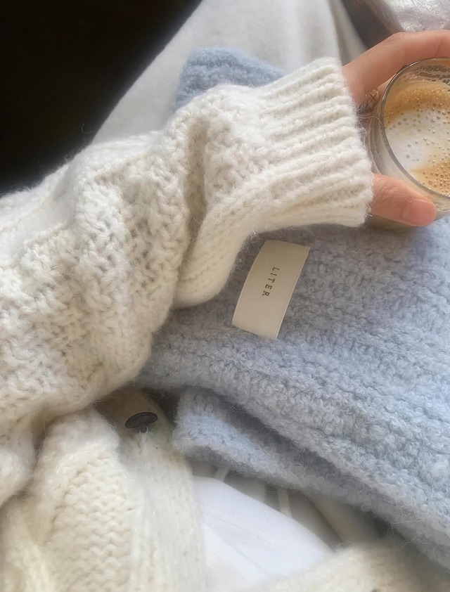 (LITER) house wool cable cardigan / 2color