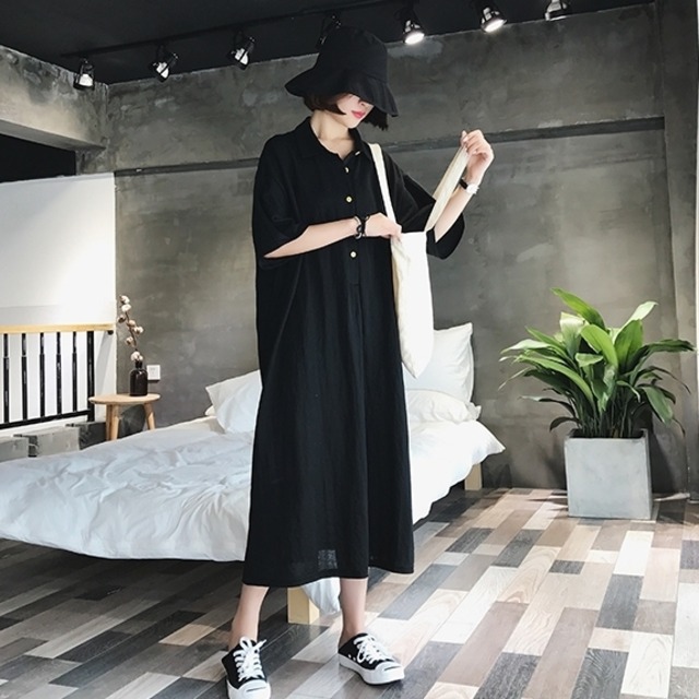 ワンピース 送料無料ミモレ 半袖 五分袖 レギュラーカラー ポロ襟 襟付きフレア セミフレア Aライン ラブリー キュート ガーリー 春 夏 10代 20代 30代 40代 学生 通学 デート お出かけ 休日 イベント 旅行 着回し 普段使い 韓国系 オルチャン モテ トレンド インスタ映え 謝恩会 披露宴 XL 2XL 3XL 4XL 大きいサイズ