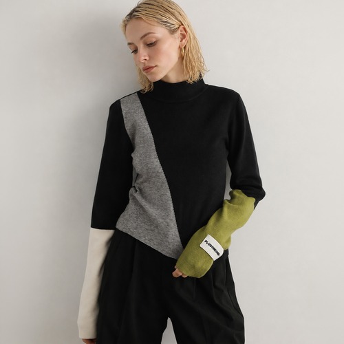 Color block knit A00258