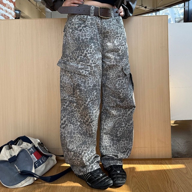 レオパードワイドカーゴパンツ R00910