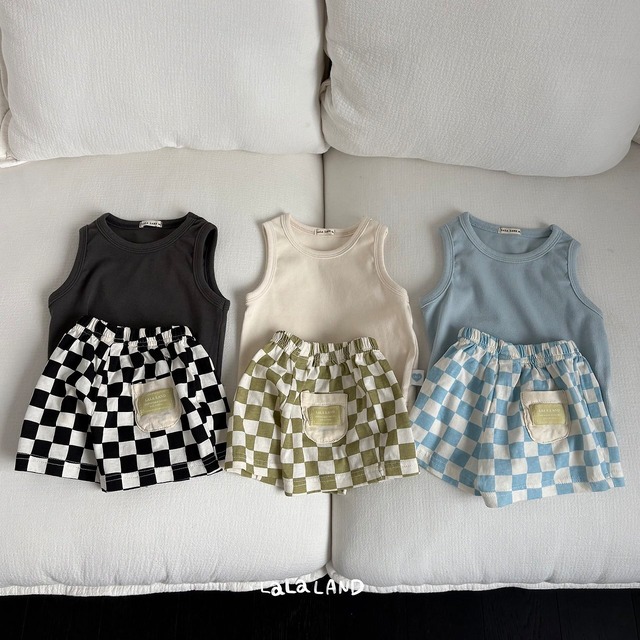 【即納】check pants