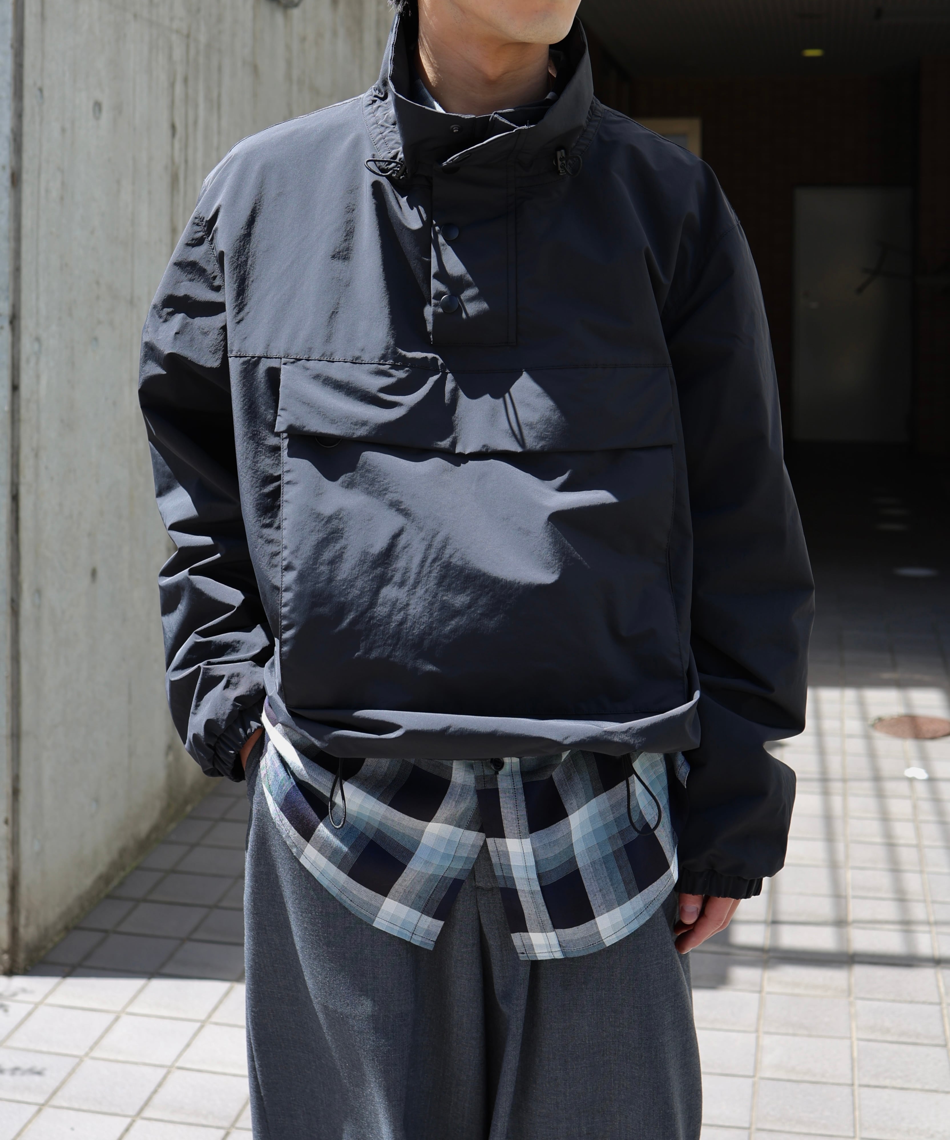 UNUSED / US2539 PULLOVER NYLON JACKET (BLACK) | AfterSchool