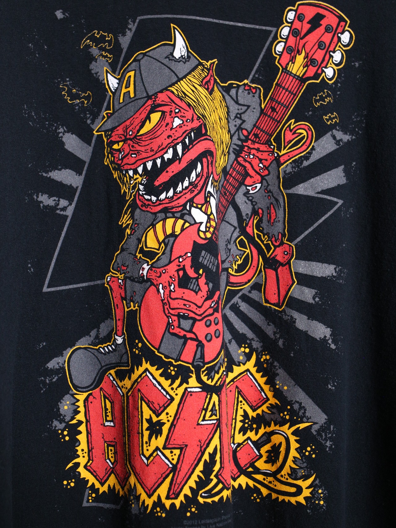 "ACDC" 鬼ギター graphic XXL over silhouette tee - 10