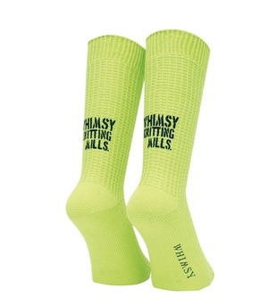 WHIMSY / WAFFLE SOCKS LIME