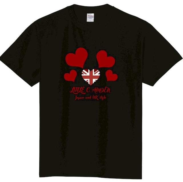 プチハートTシャツ ブラックレッド