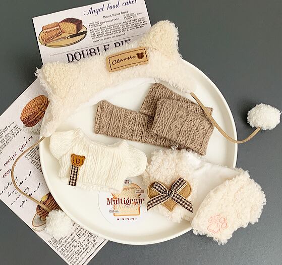 ぬい服 10cm くま帽子 もこもこ ぬいぐるみ服 推し活 着ぐるみ 着せ