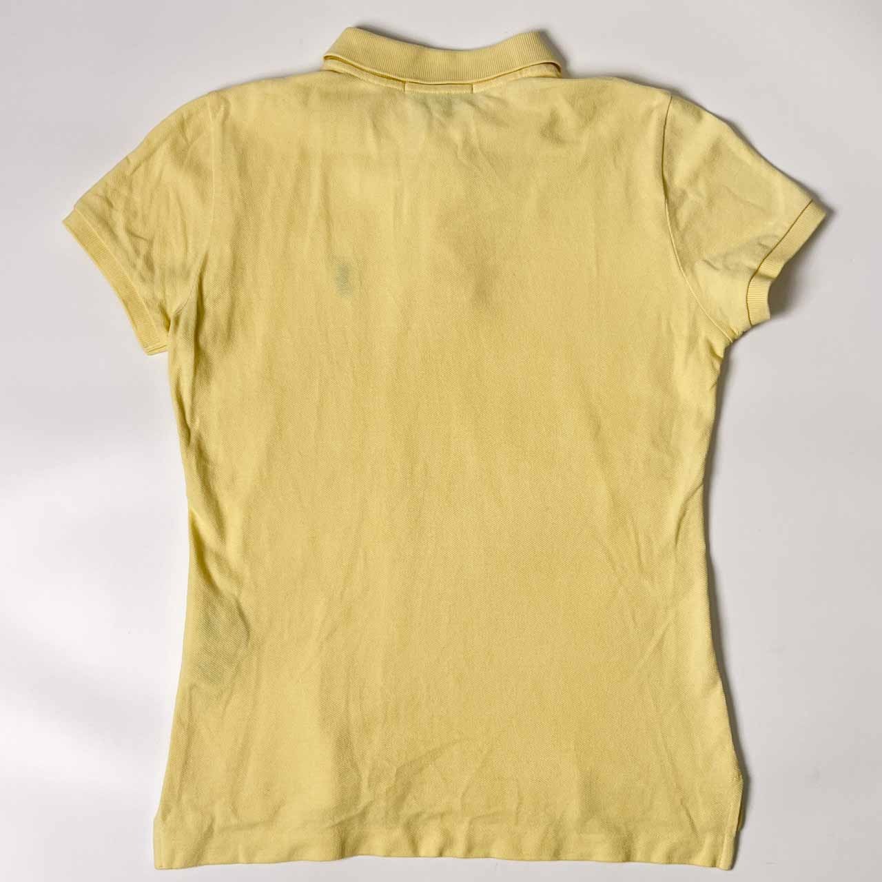 90s 00s RALPH LAUREN ラルフローレン SKINNY FIT 鹿の子 半袖 ポロシャツ S/イエロー レディース インパクト21 オールド