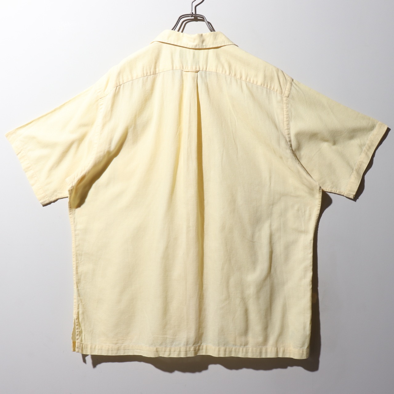 極美品 XL ガーゼ コットン ペールイエロー Caldwell ポロラルフローレン 半袖開襟シャツ Polo Ralph Lauren 黄色