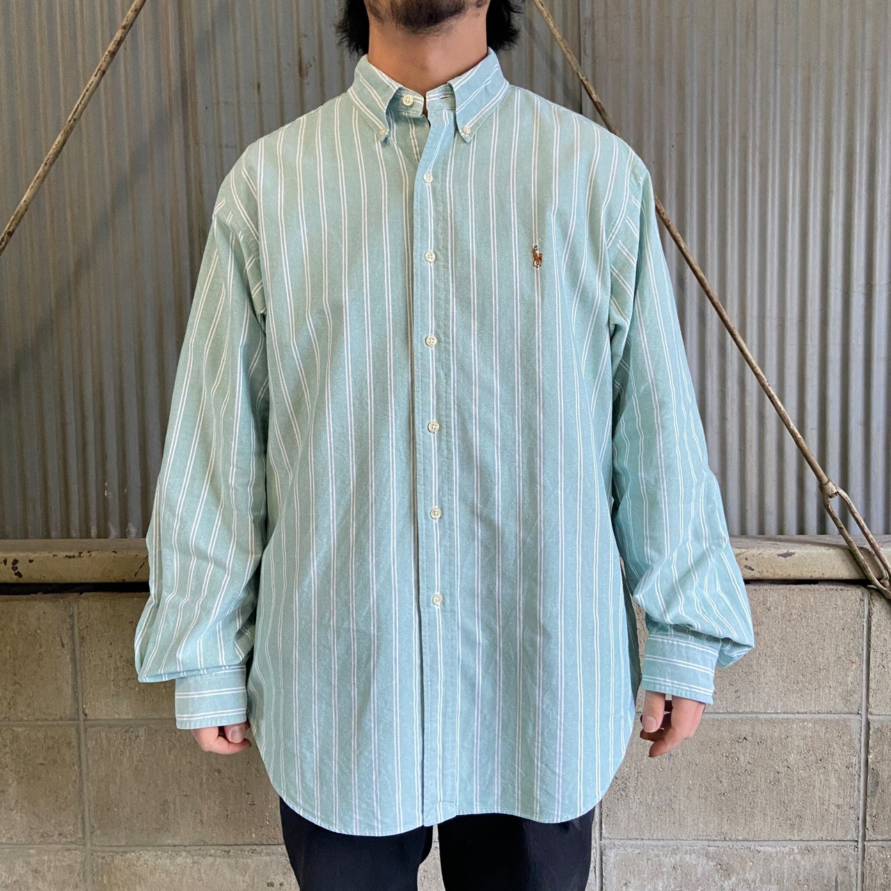 Ralph Lauren ラルフローレン CLASSIC FIT ストライプシャツ メンズ2XL 
