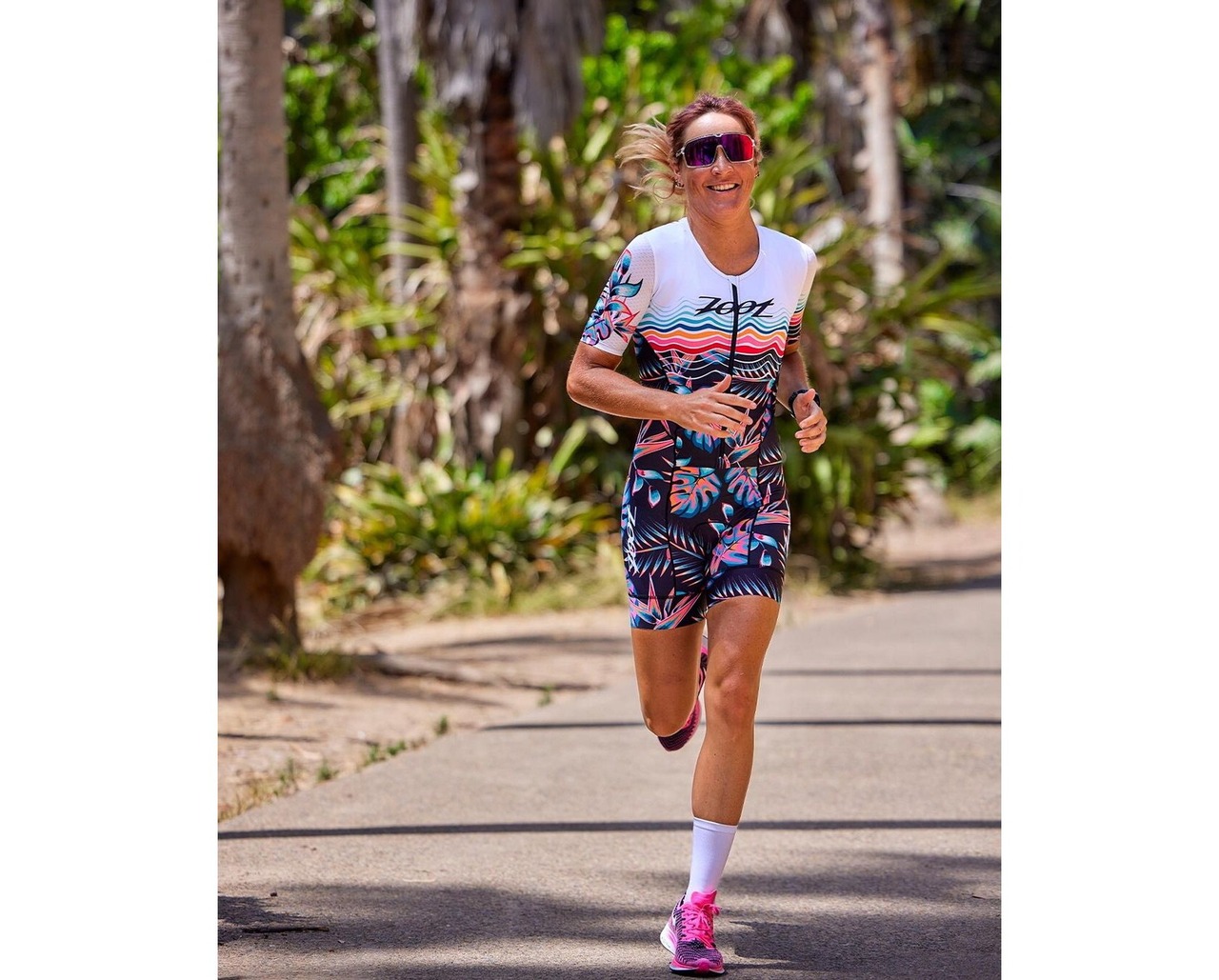 WOMEN TRI AERO FZ RACESUIT (KOA TROPICAL) レディース　トライアスロンスーツ トライスーツ トライウエア ZFT35073