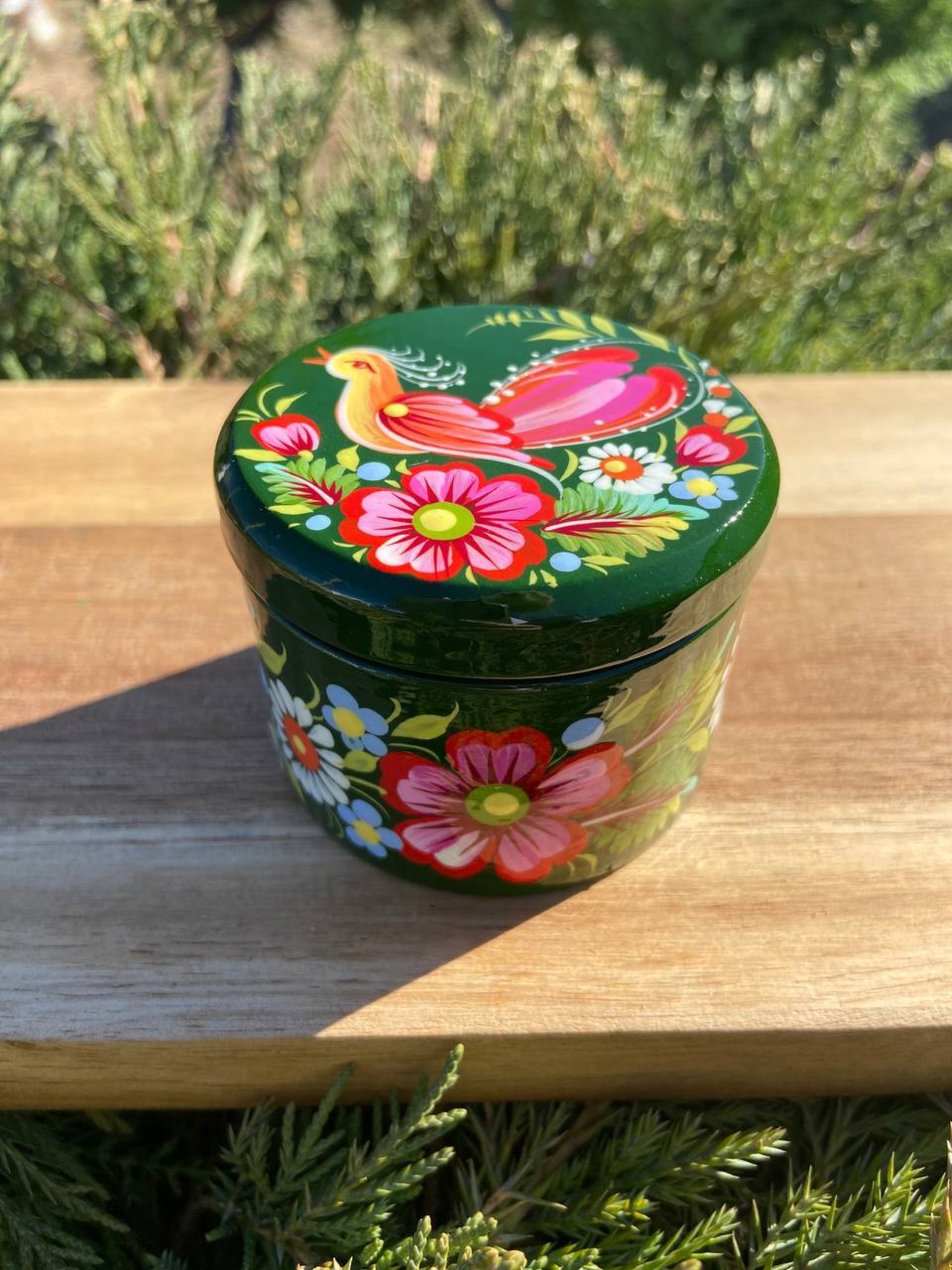 ペトリキウカ塗り　木製小物入れ・ジュエリーボックス（ティモシェンコ作）ウクライナ製 - 3