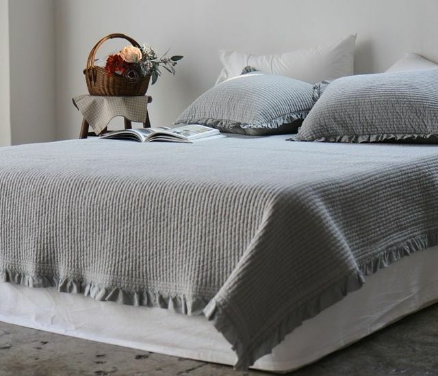 Fablic interior イブル】さらさらウォッシュコットンのフリル
