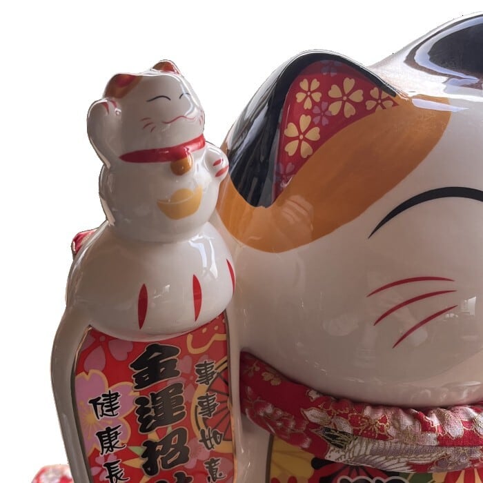 招き猫 金運招財 健康長寿 財源廣進 八方来財 富貴 AU24017 大願成就
