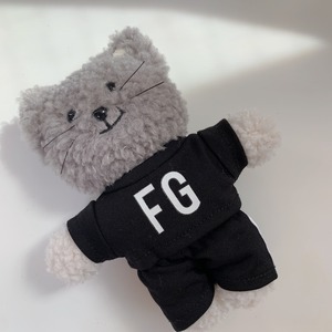 『ミューパンブラックコーデ』ミューパン　ネコ　シュガ　ユンギ　SUGA　ぬい服　ぬいぐるみ　ちびぬい　洋服　20㎝　15㎝　10㎝