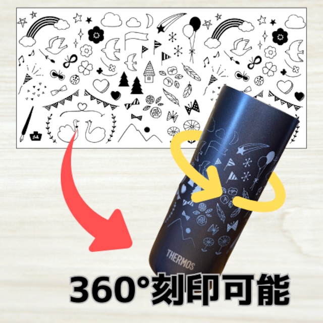 KURIHACHI|レーザー刻印 真空断熱タンブラー 420ml