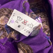 DAKS ダックス スカーフ柄 長袖 ポロシャツ LL/パープル レディース ゴルフ