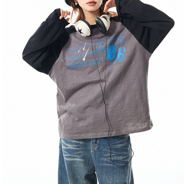 ラグラングラフィティプリントロンT 2col   R00842