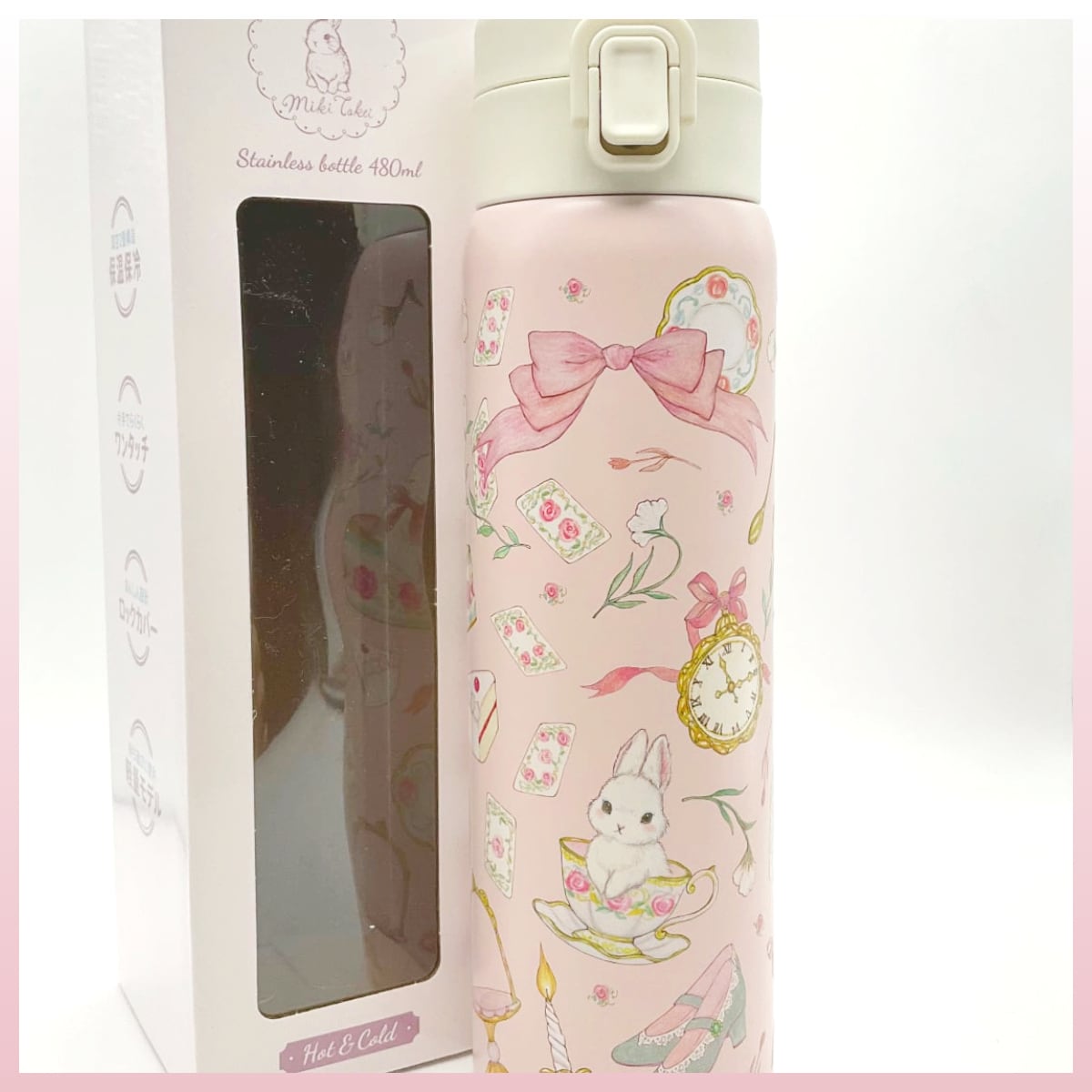 たけいみき ステンレスワンプッシュボトル 350ml うさぎ | うさぎ