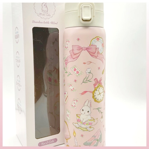 たけいみき　ステンレスワンプッシュボトル 480ml うさぎ