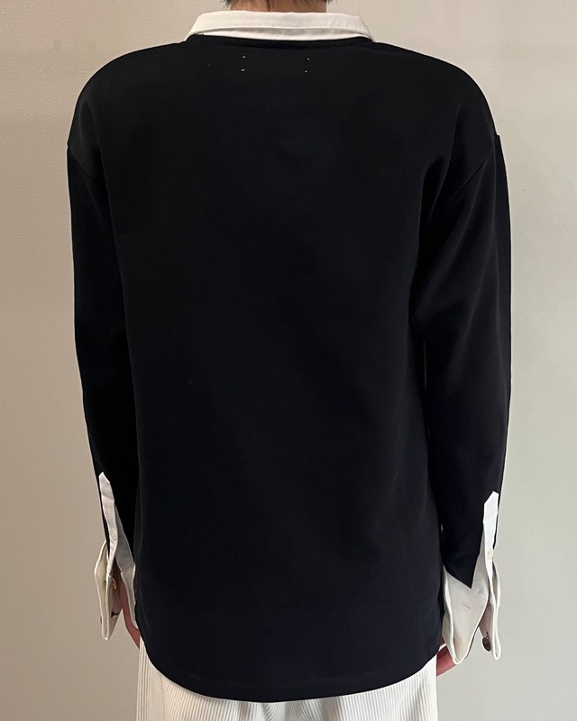 【26/AW Oscar Ouyang】Black french cuff polo shirt