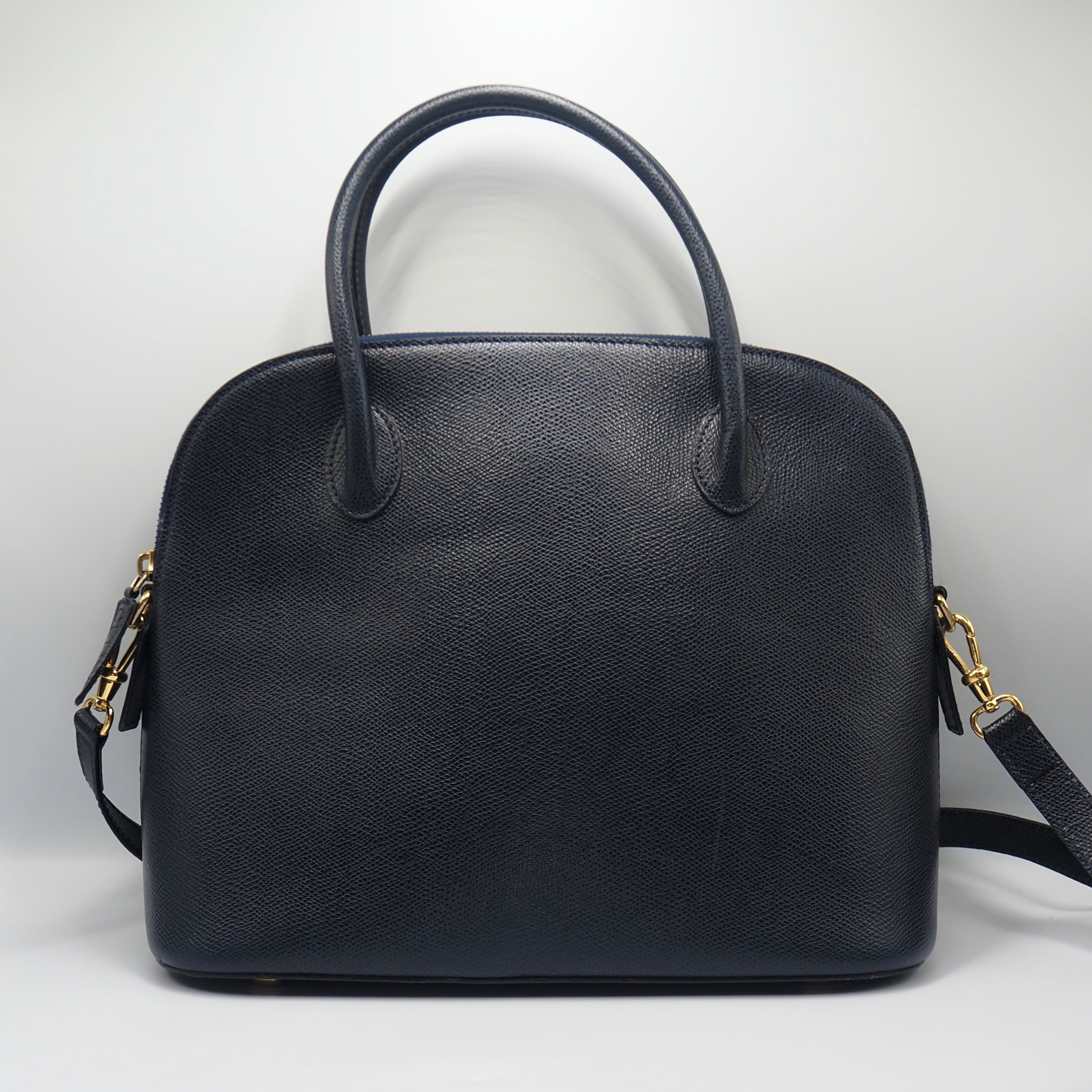 CELINE セリーヌ ボリード型 2way ショルダーハンドバッグ ゴールド金具 レザー ネイビー