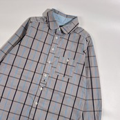HELLY HANSEN ヘリーハンセン チェック柄 長袖 シャツ S/グレー×ブルー系  アウトドア