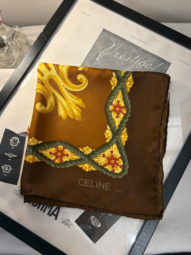 CELINE / vintage panther motif scarf.