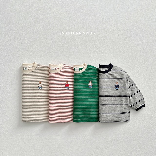 signature bear striped tee【VIVID】※※10月下旬発送予定